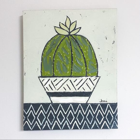 KIRKLANDS • Terri Henson Succulent Plant Painted Canvas - Picture 1 of 7
